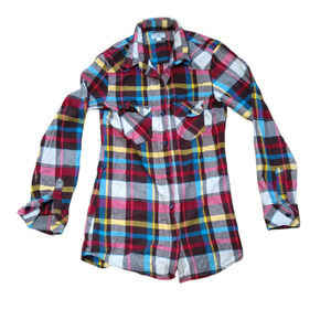 Matchstick Argus Plaid Flannel Button Down Shirt Size XS